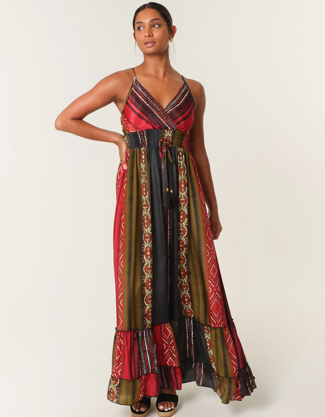 Multi Strappy V Neck Maxi Dress, 2 of 1