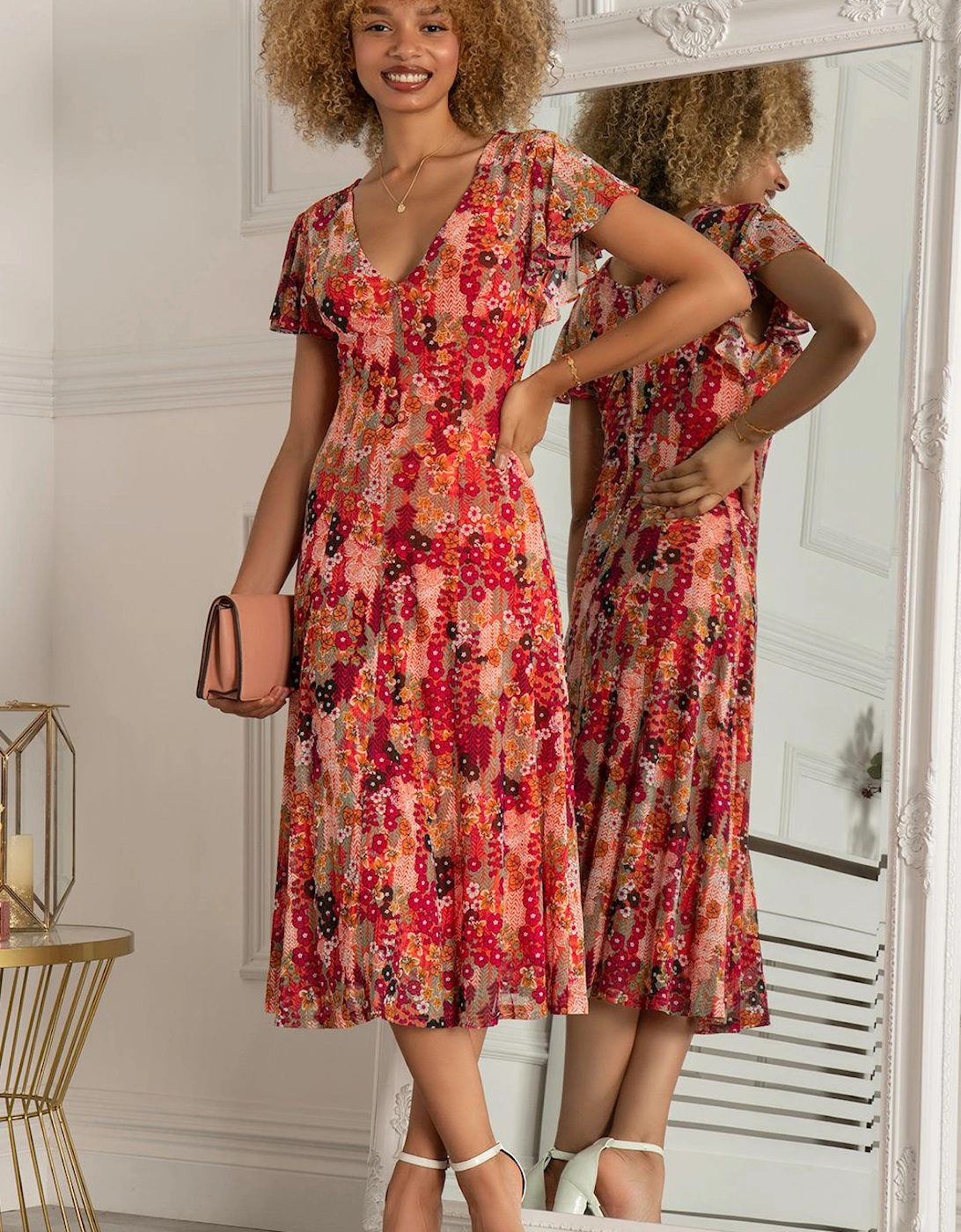 Harley Floral Mesh Dress, 2 of 1