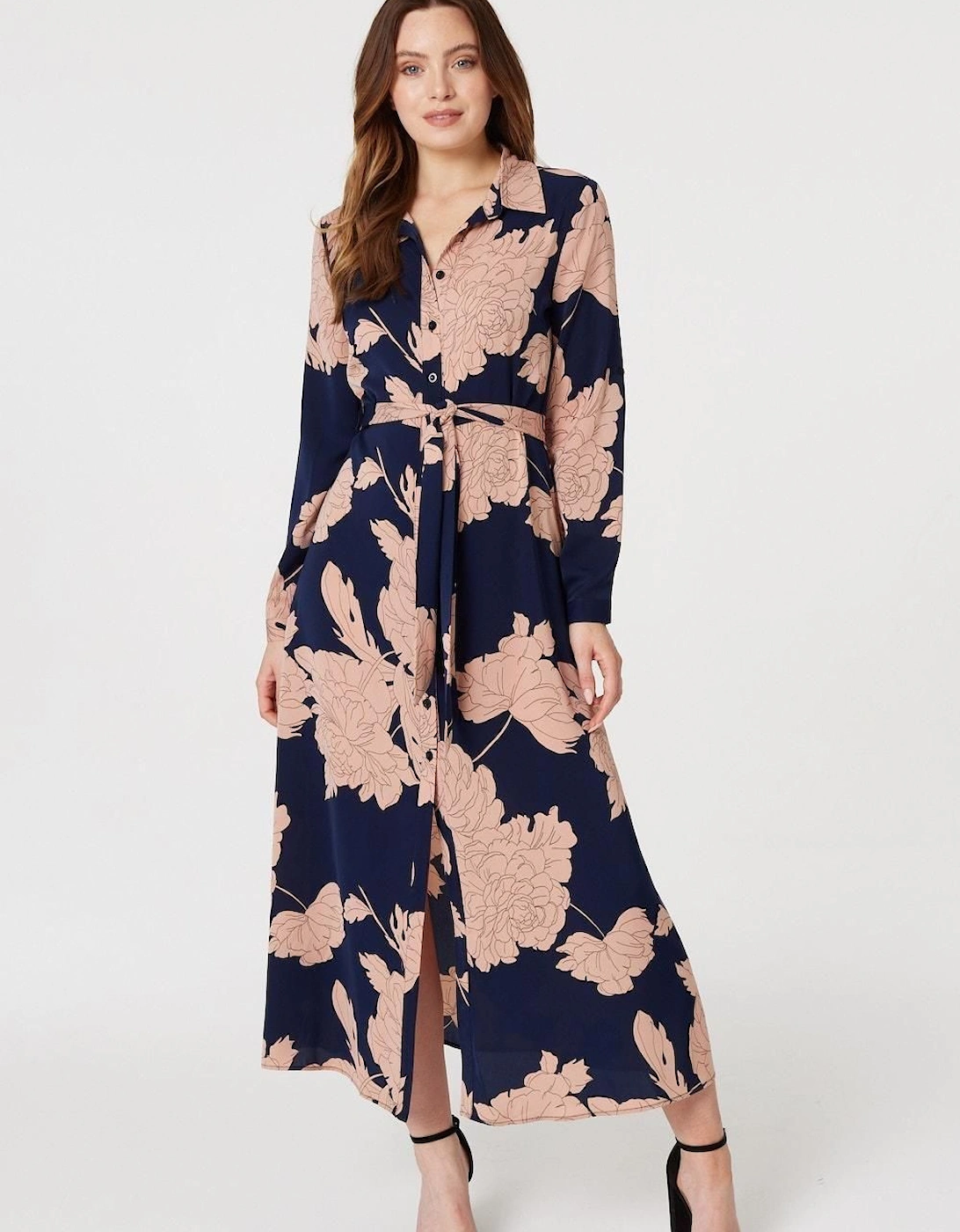 Monochrome Floral Shirt Dress, 2 of 1