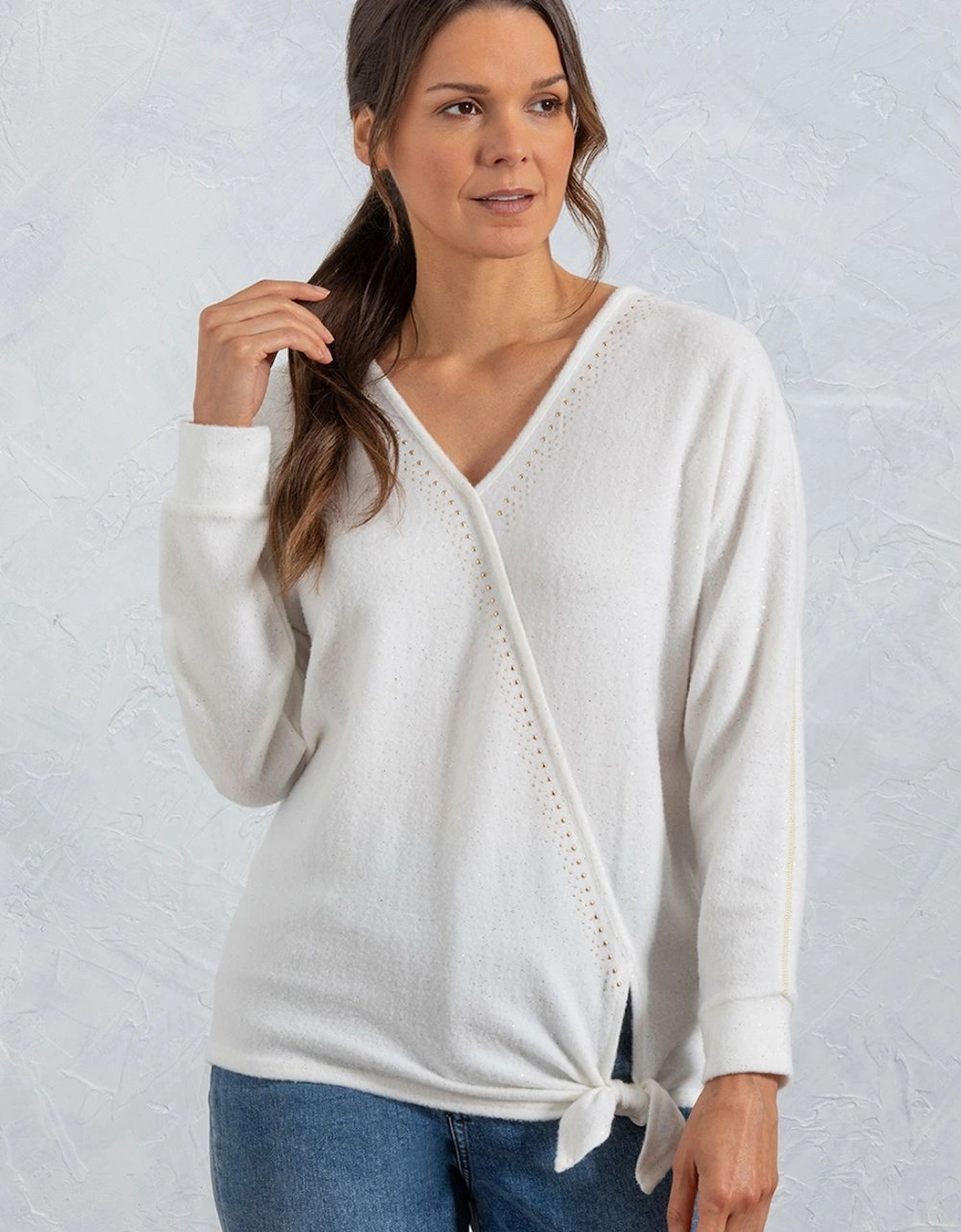 Mock Wrap Loungewear Top, 2 of 1