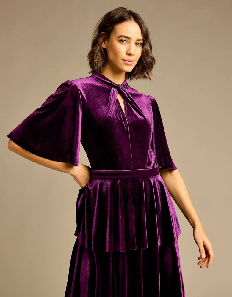 Mathilde Purple Velvet Maxi Dress