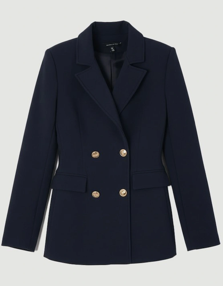 Compact Stretch Essential Tailored Doubled Breasted Blazer