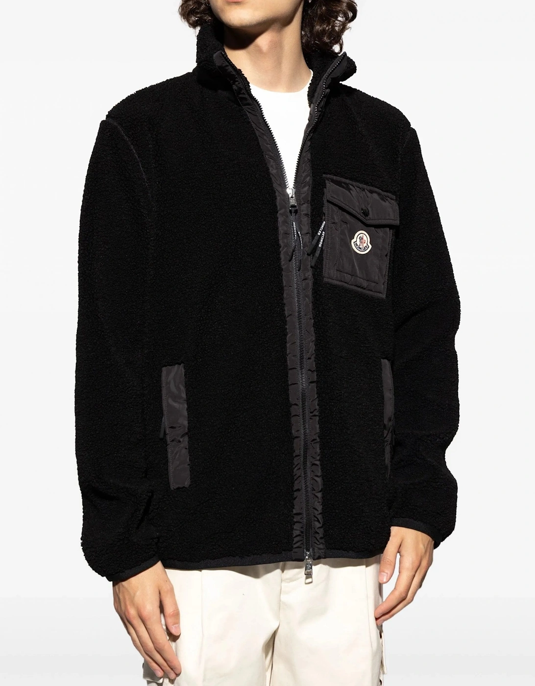 Zip Up Fleece Cardigan Black