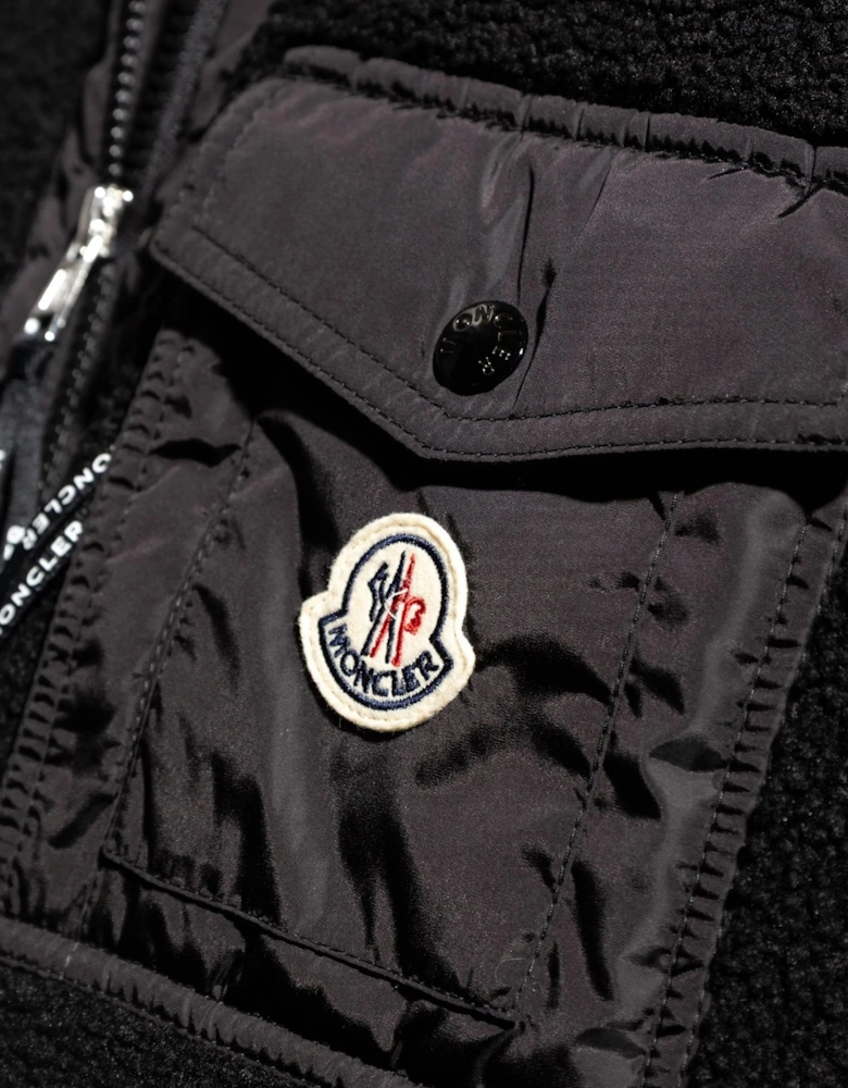 Zip Up Fleece Cardigan Black