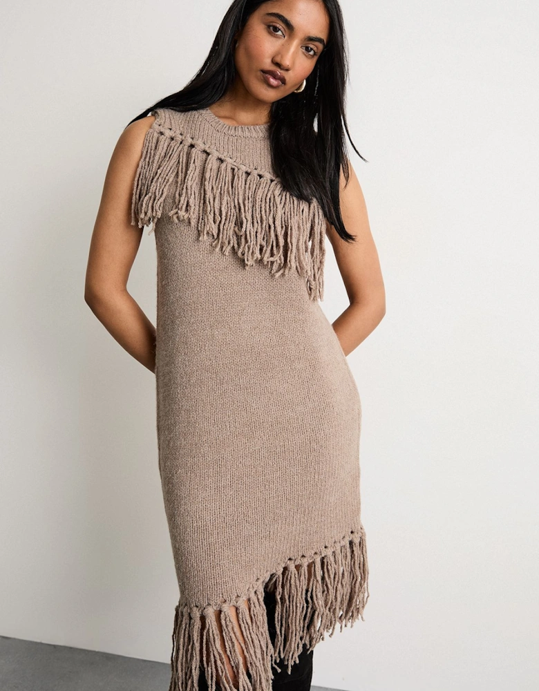 Fringe Column Mini Dress