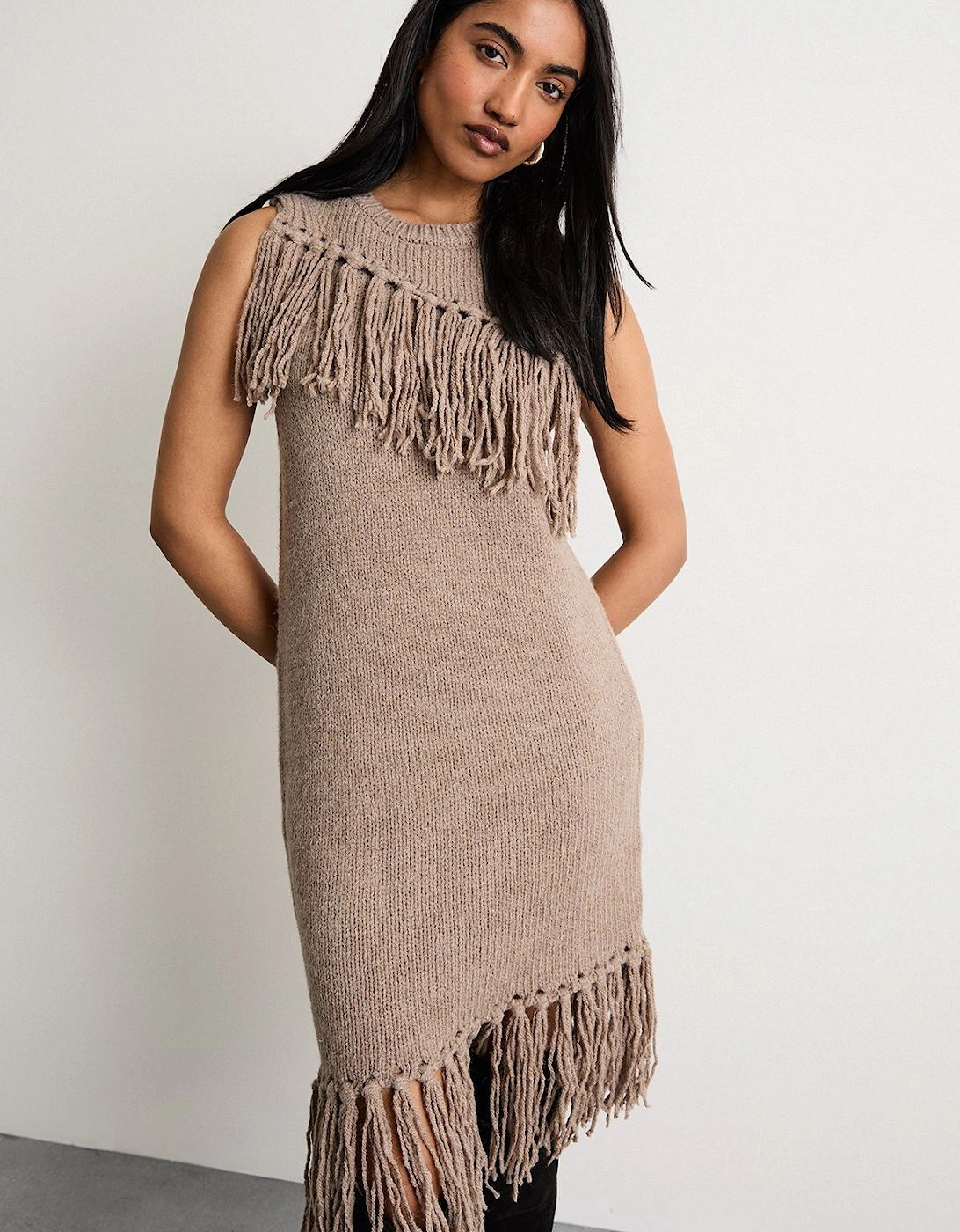 Fringe Column Mini Dress, 2 of 1