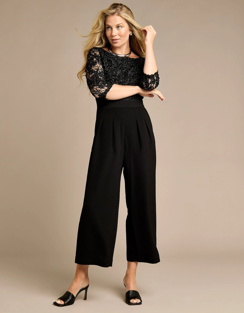 Martina Black Lace Jumpsuit