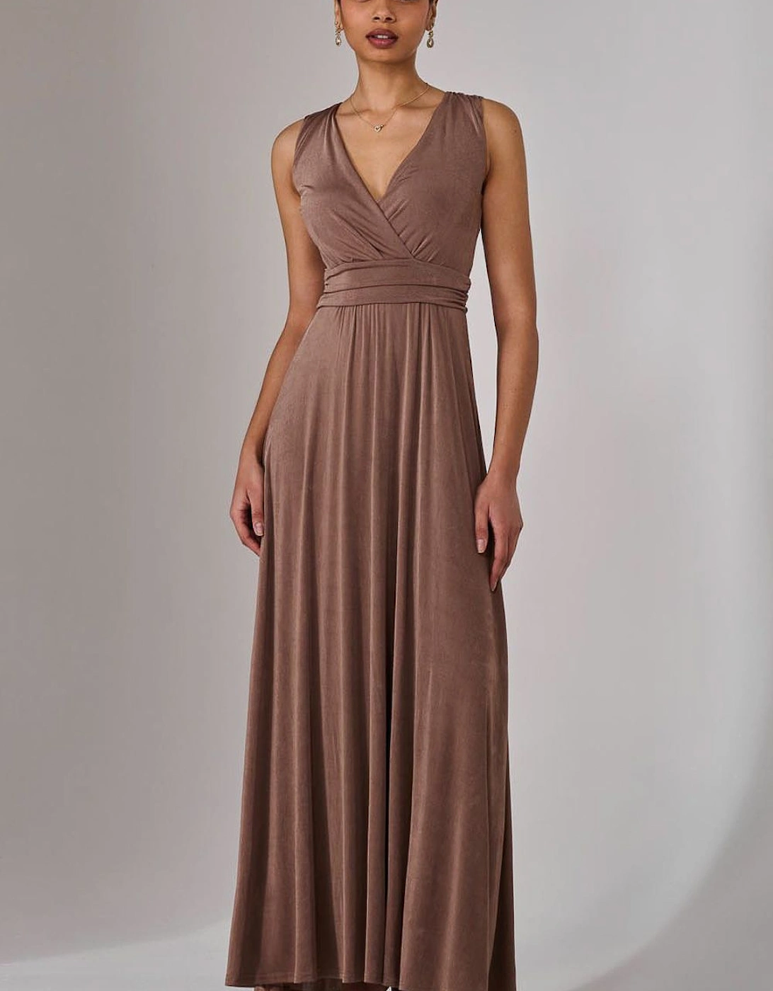 Ella Wrap Bodice Jersey Maxi Dress, 2 of 1