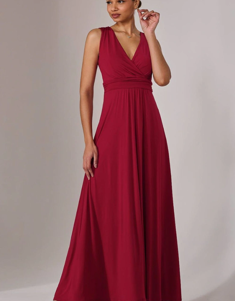 Ella Wrap Bodice Jersey Maxi Dress
