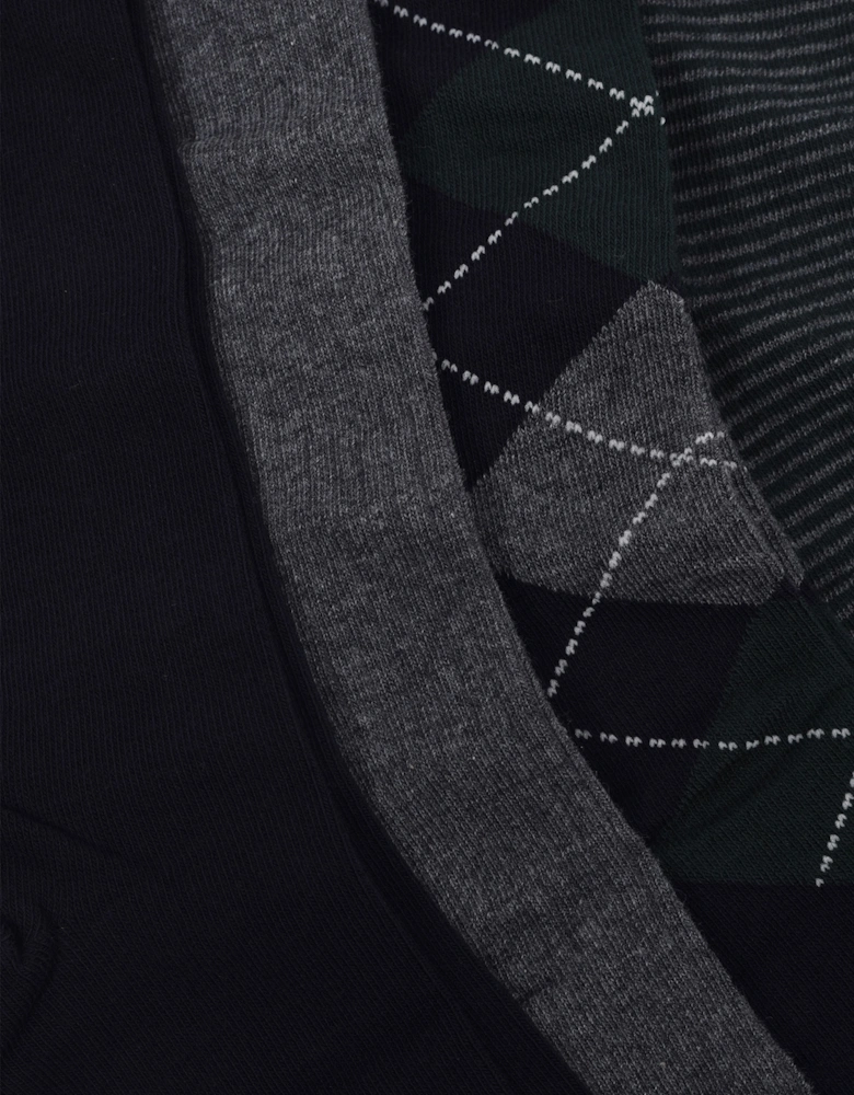 Argyle & Stripe 4pk Socks Marine