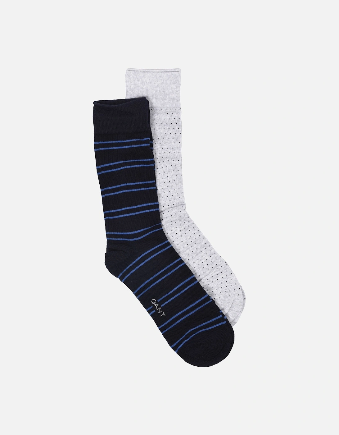 Stripe and Mini Dot 2pk Socks Marine