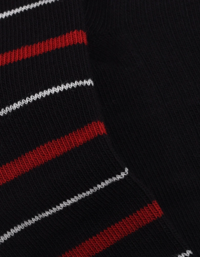 Multi-Stripe 2pk Socks Black