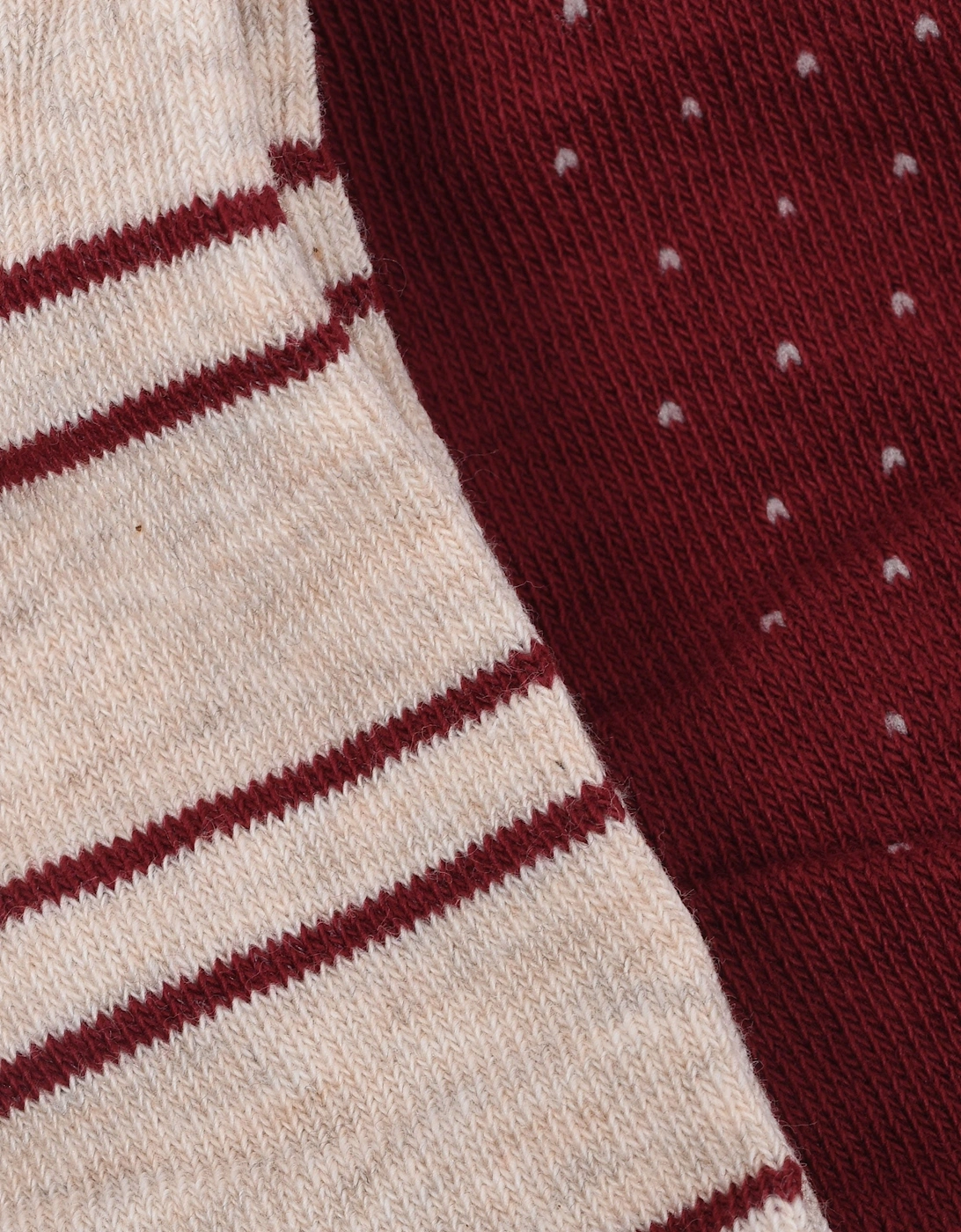 Stripe and Mini Dot 2pk Socks Plumped Red