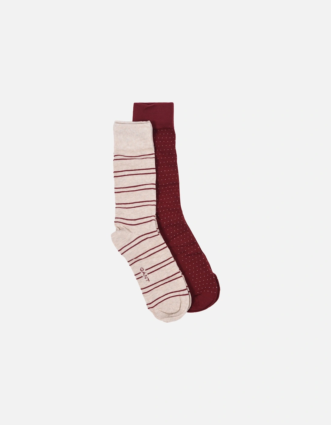 Stripe and Mini Dot 2pk Socks Plumped Red