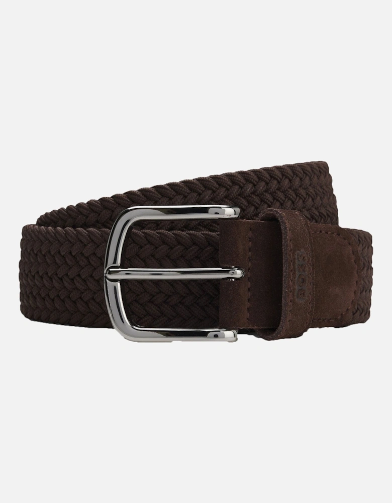 Boss Black Sash Woven Belt Dark Brown