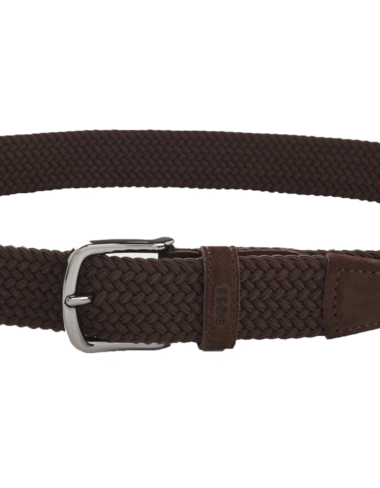 Boss Black Sash Woven Belt Dark Brown