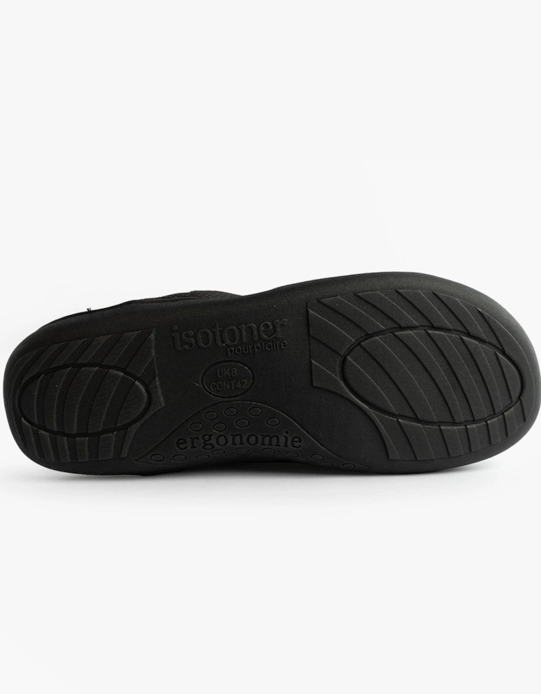Isotoner SQUARE PATTERNED SMART MULE Mens Mule Slippers Black