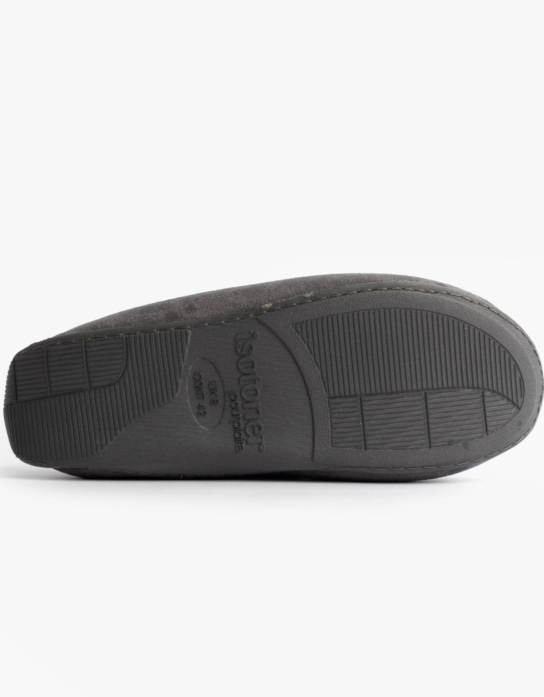 Isotoner SQUARE PATTERNED SMART MOCCASIN Mens Moccasin Slippers Grey