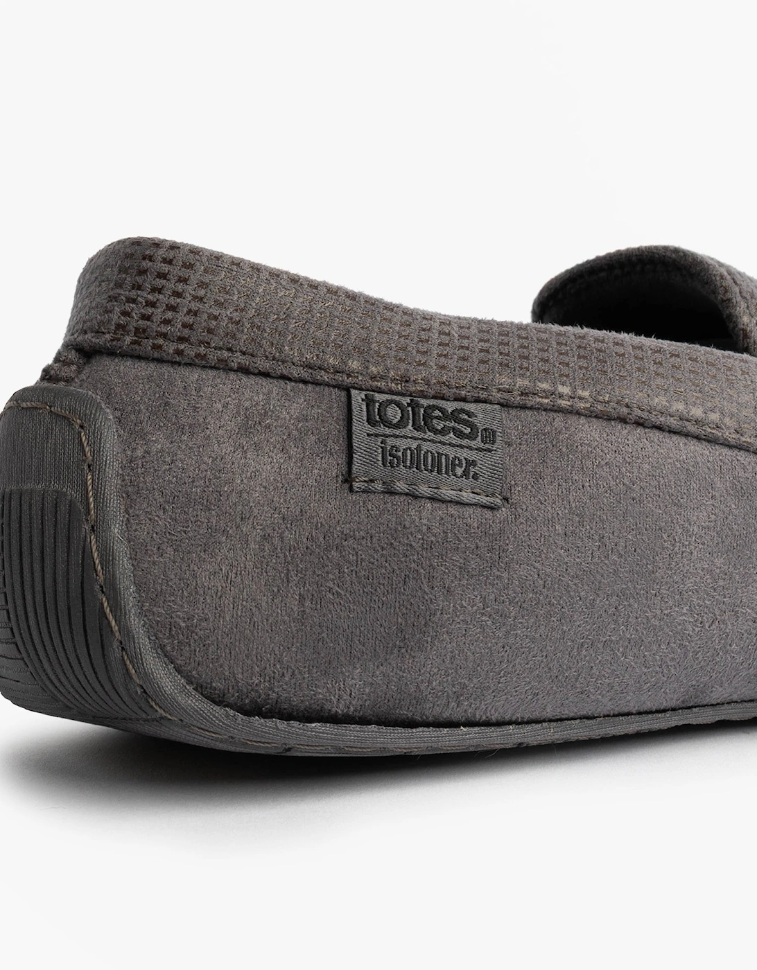 Isotoner SQUARE PATTERNED SMART MOCCASIN Mens Moccasin Slippers Grey