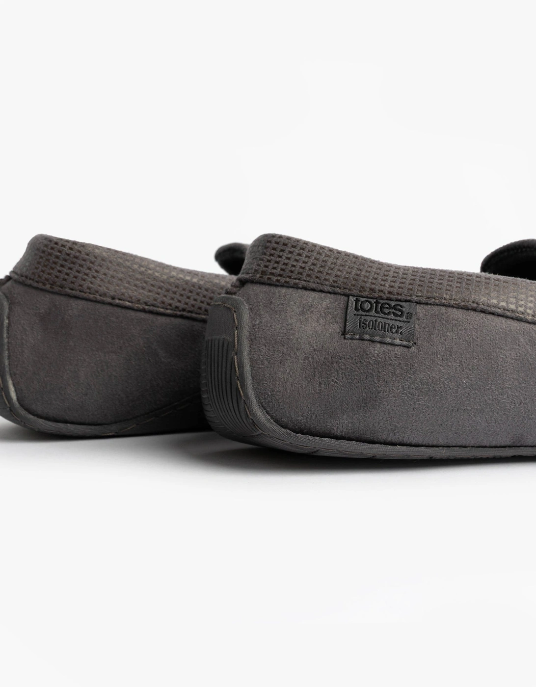 Isotoner SQUARE PATTERNED SMART MOCCASIN Mens Moccasin Slippers Grey