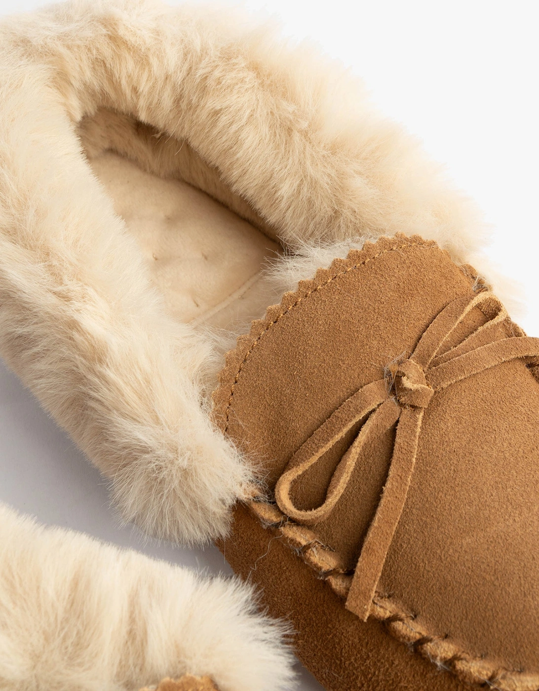 Isotoner REAL SUEDE MOCCASIN Womens Slippers Tan