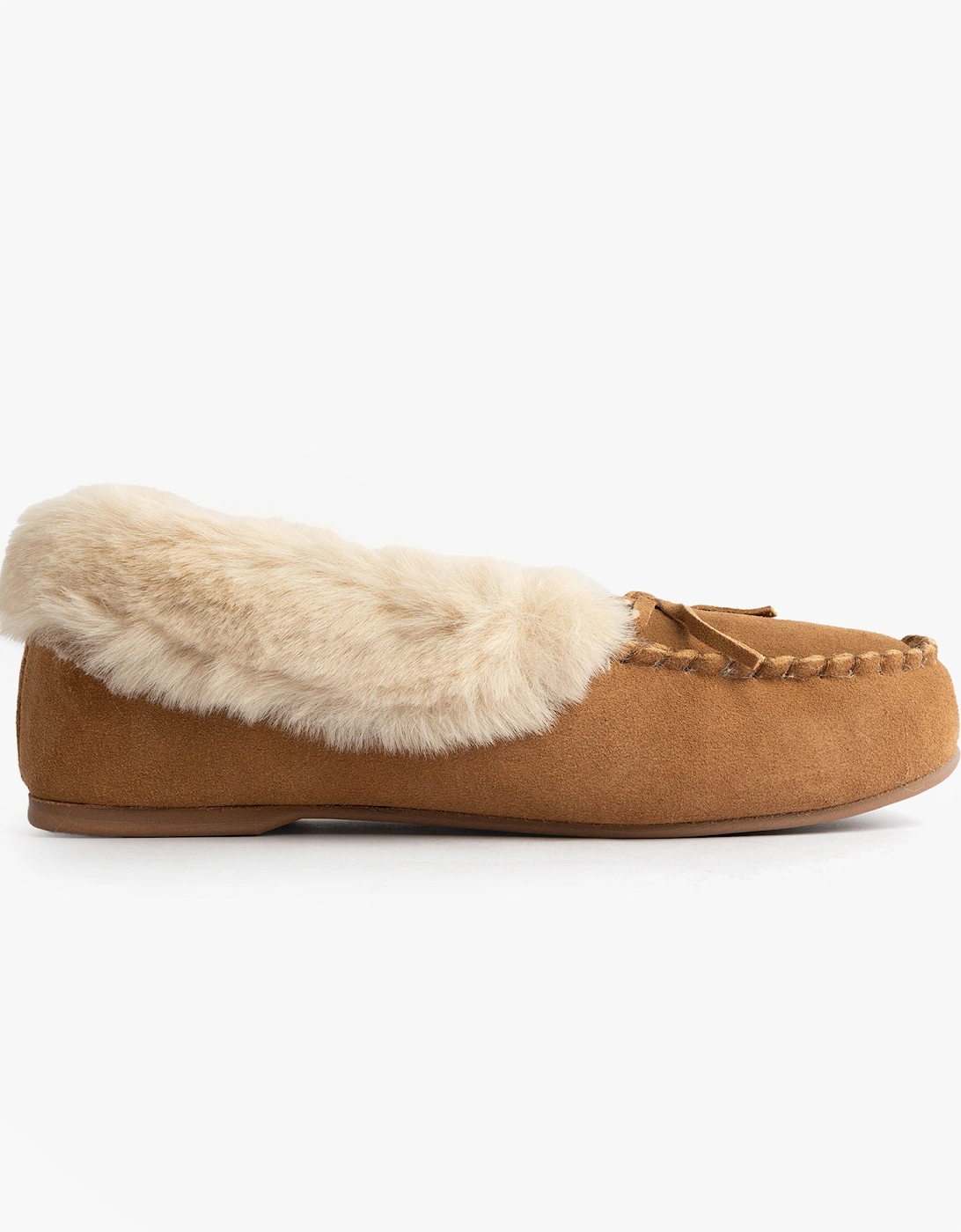 Isotoner REAL SUEDE MOCCASIN Womens Slippers Tan, 8 of 7