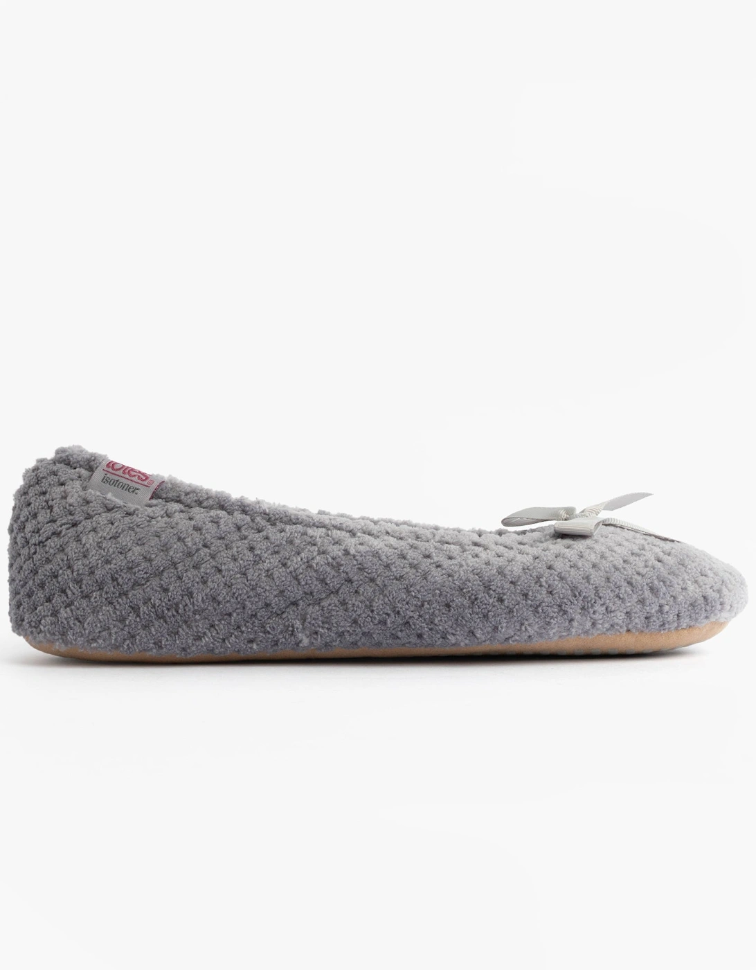 Isotoner POPCORN BALLET Womens Ballerina Slippers Pale Grey, 7 of 6