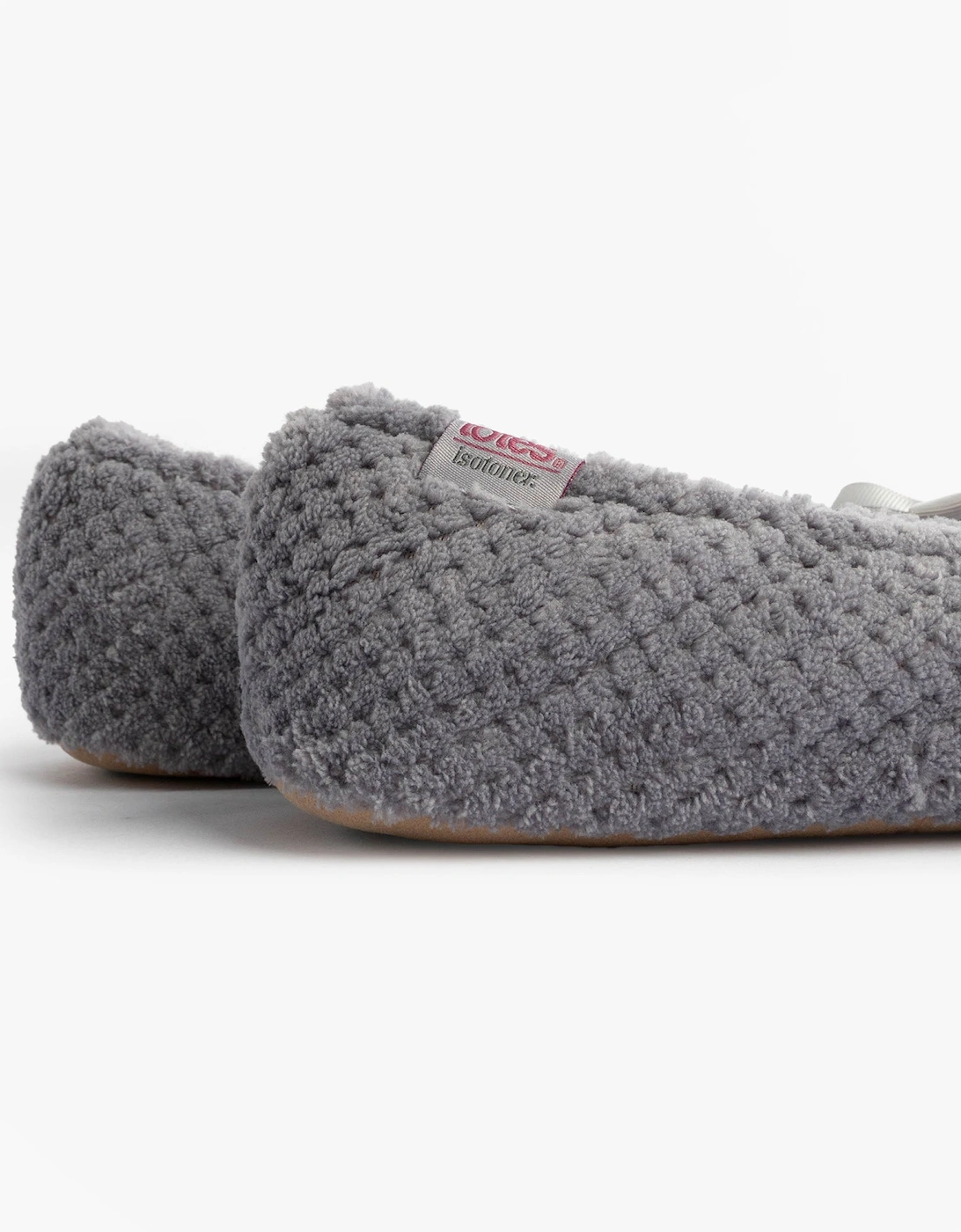 Isotoner POPCORN BALLET Womens Ballerina Slippers Pale Grey