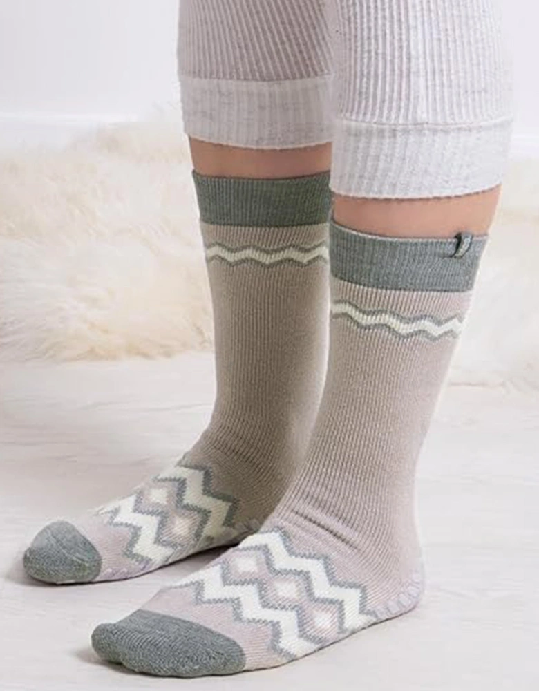 Toasties ORIGINAL SLIPPER SOCKS (TWIN PACK) Womens Fairisle / Plain