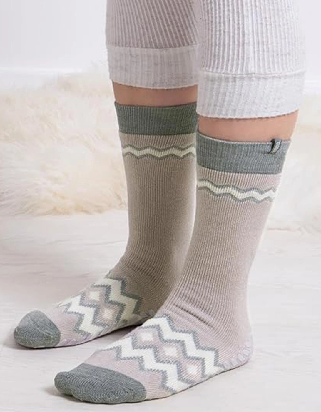 Toasties ORIGINAL SLIPPER SOCKS (TWIN PACK) Womens Fairisle / Plain