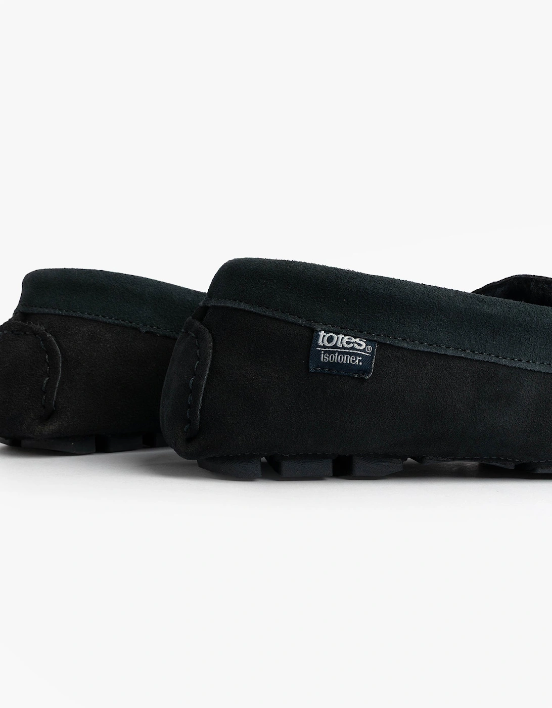 Isotoner SUEDE CLASSIC Moccasin Slippers Mens Navy