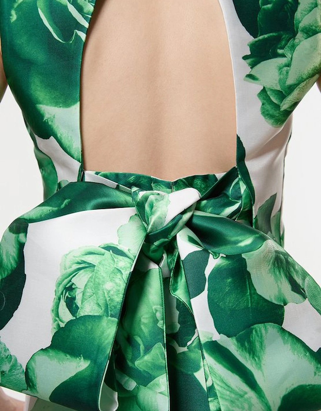 Green Rose Twill Bow Detail Top