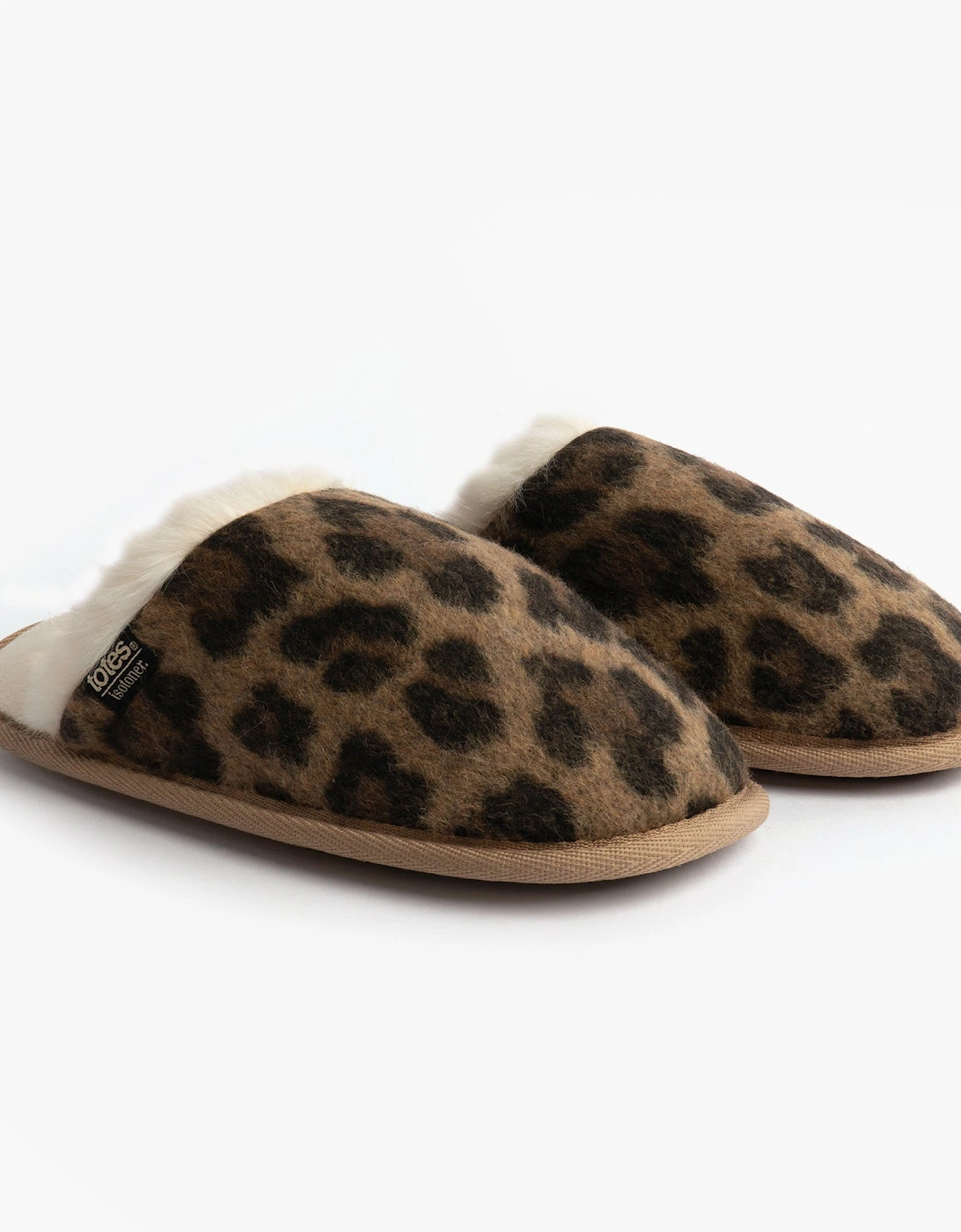 Isotoner ANIMAL FUR Womens Mule Slippers Animal Print