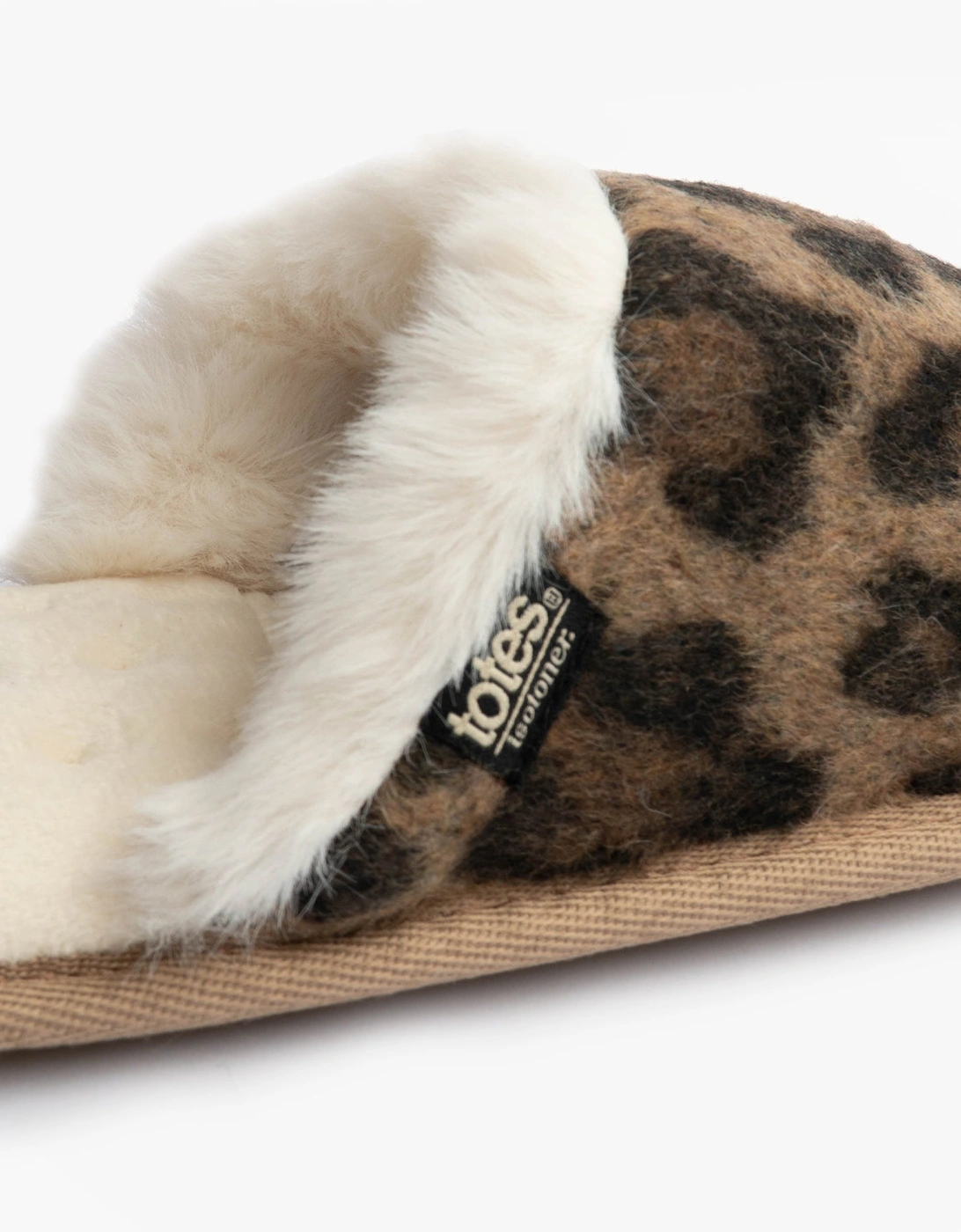 Isotoner ANIMAL FUR Womens Mule Slippers Animal Print