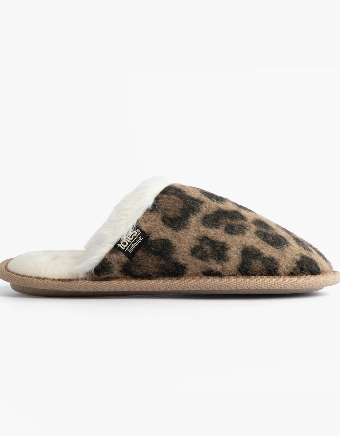 Isotoner ANIMAL FUR Womens Mule Slippers Animal Print, 8 of 7