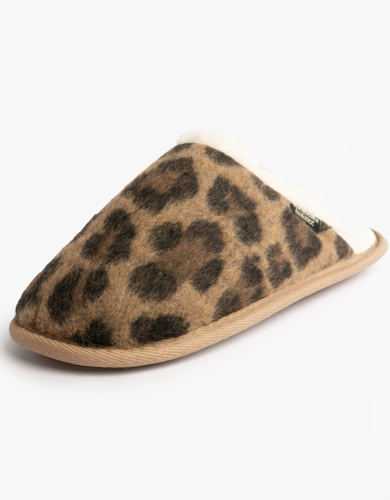 Isotoner ANIMAL FUR Womens Mule Slippers Animal Print