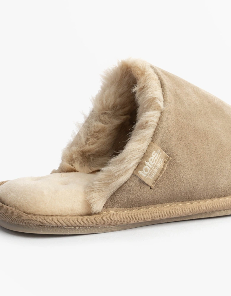 Isotoner REAL SUEDE MULE Womens Slippers Sand
