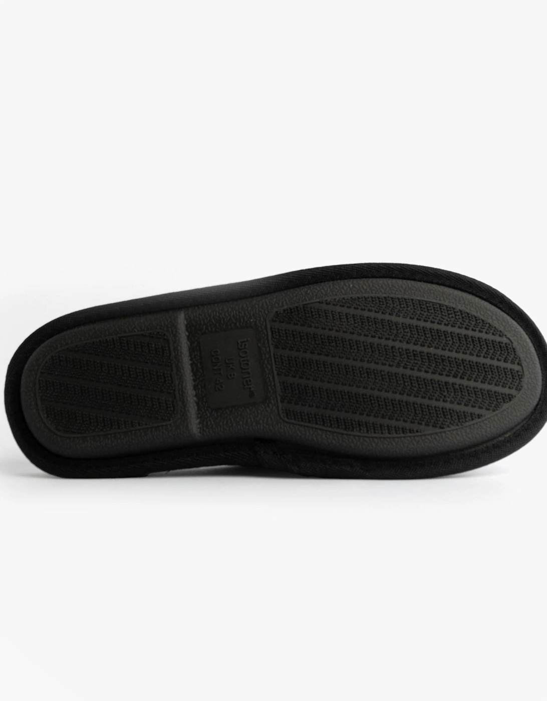 Isotoner SPORT QUILTED MULE WITH COSY LINING Mens Mule Slippers Black