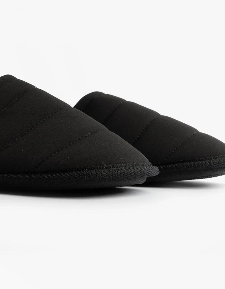 Isotoner SPORT QUILTED MULE WITH COSY LINING Mens Mule Slippers Black