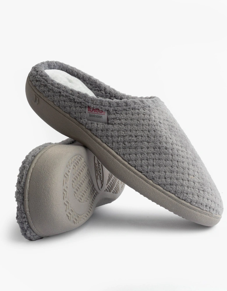 Isotoner POPCORN TERRY Womens Mule Slippers Grey