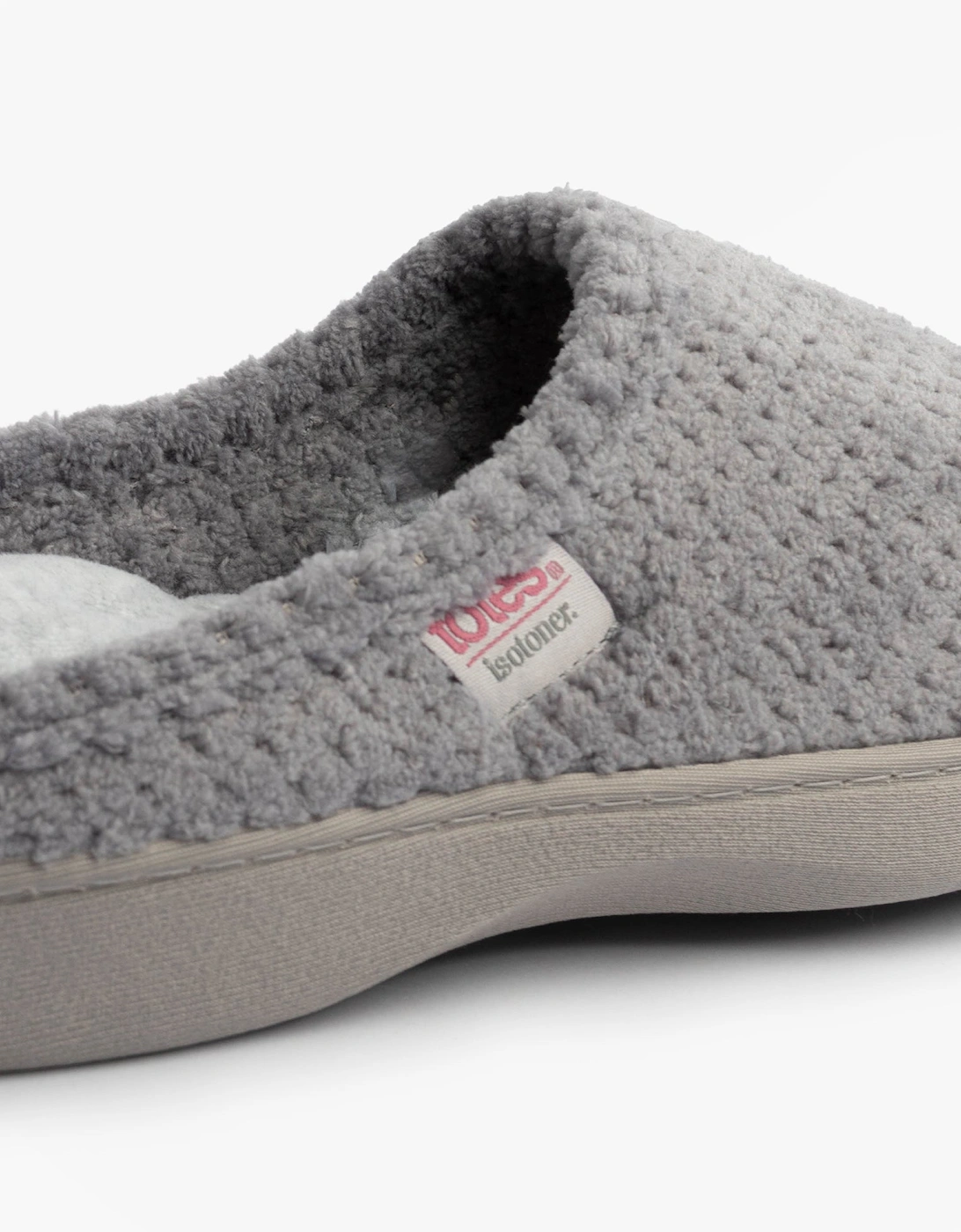 Isotoner POPCORN TERRY Womens Mule Slippers Grey