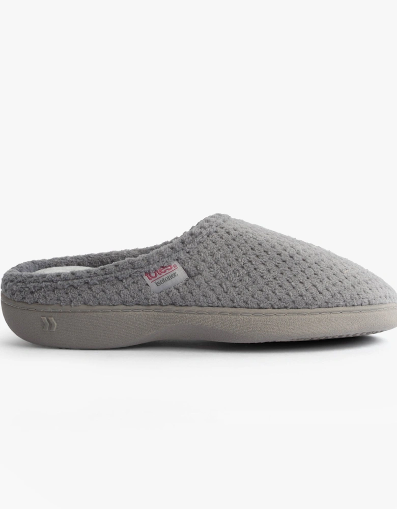 Isotoner POPCORN TERRY Womens Mule Slippers Grey