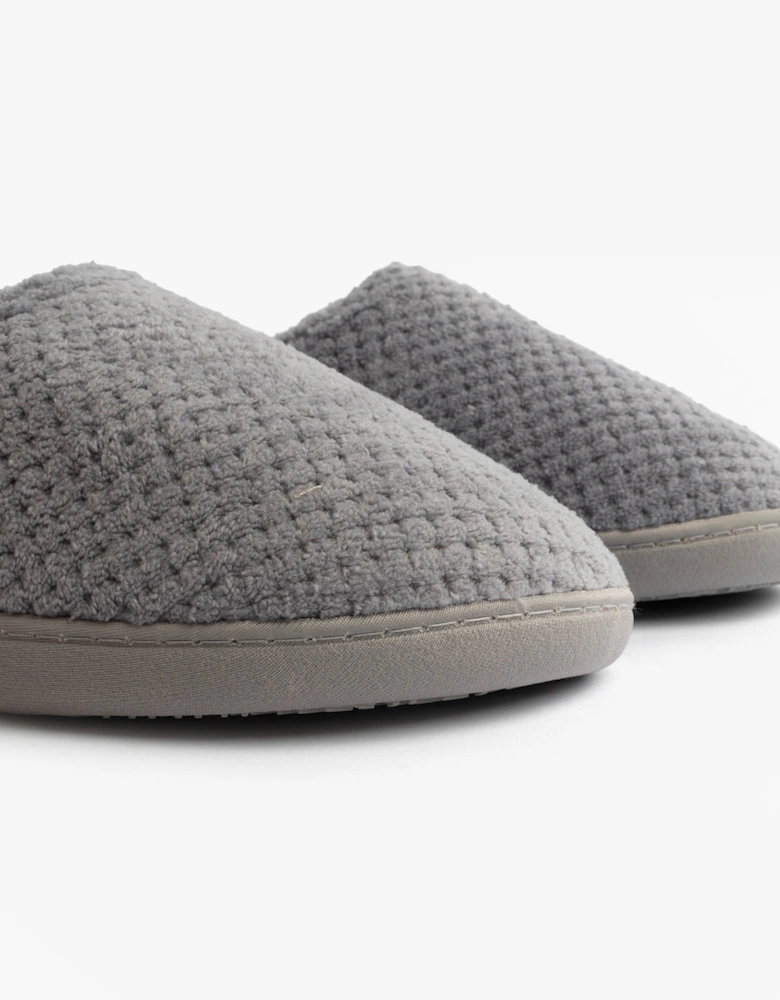Isotoner POPCORN TERRY Womens Mule Slippers Grey