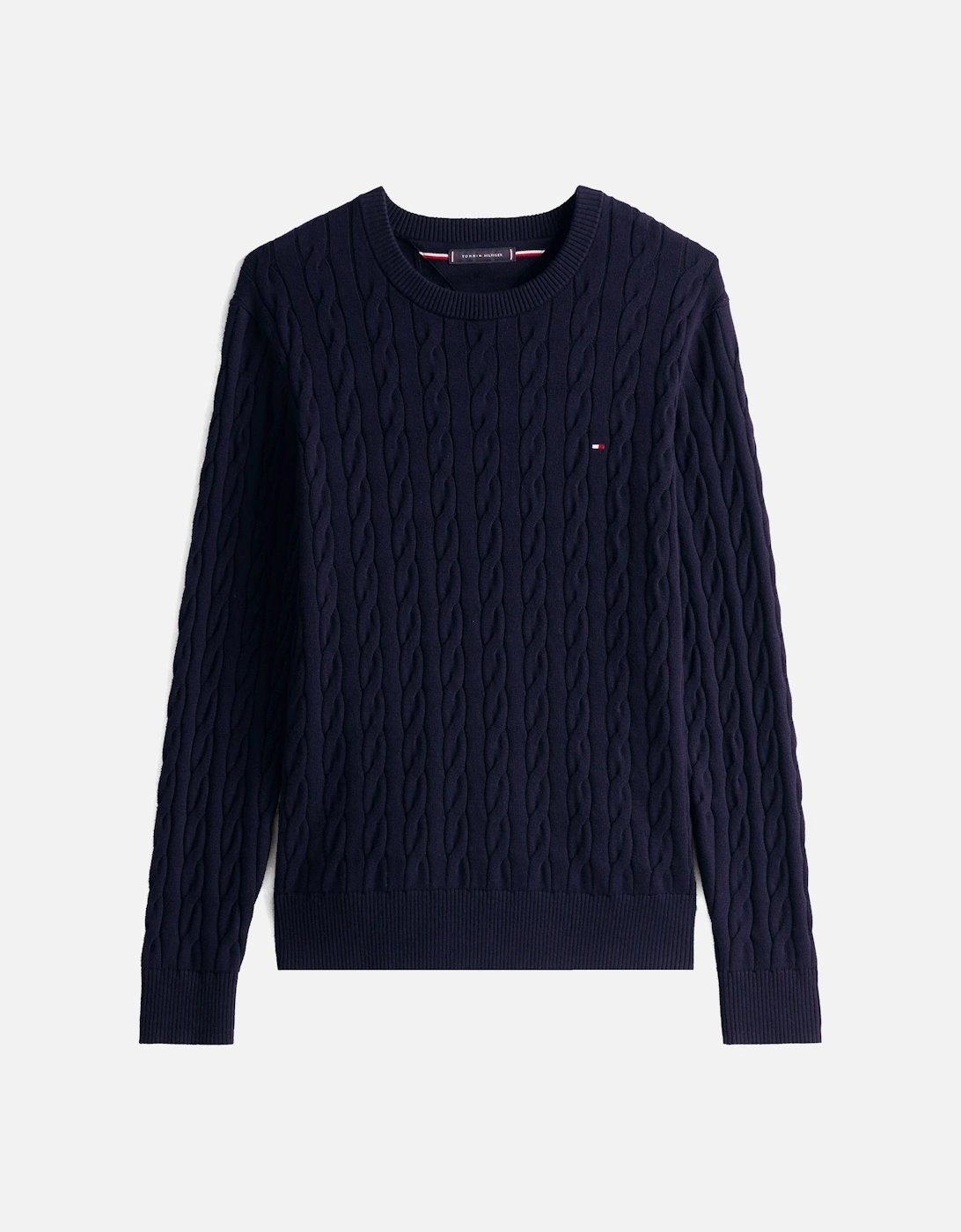 Classic Cable Mens Crew Jumper - Desert Sky