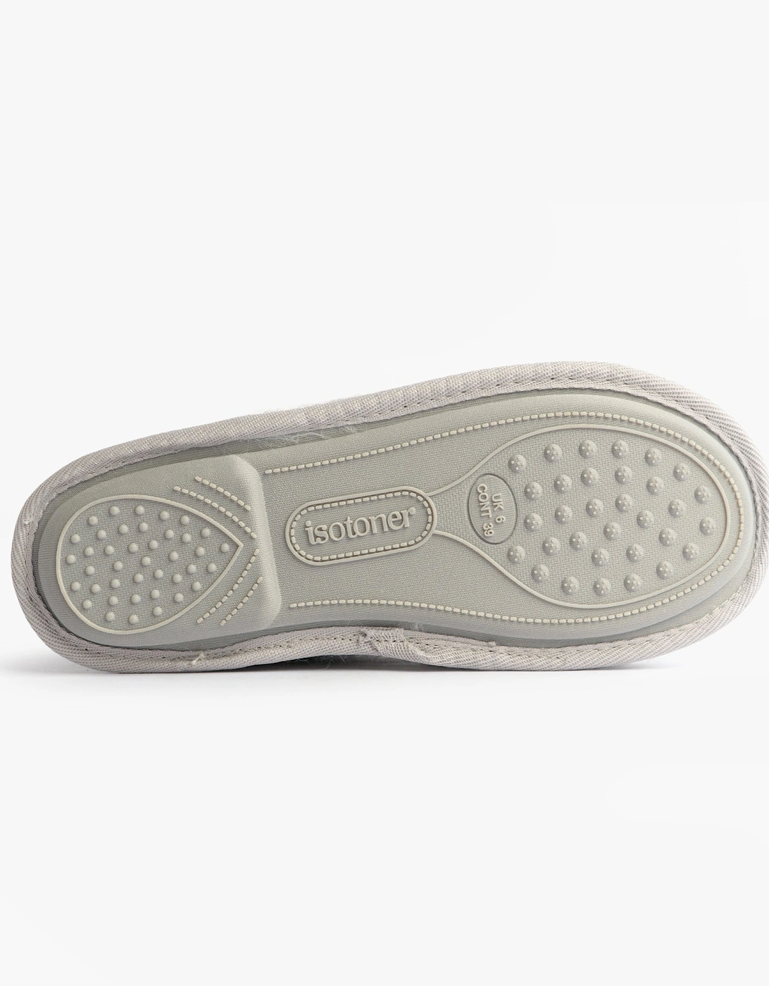 Isotoner SPARKLE KNIT Womens Boot Slippers Light Grey