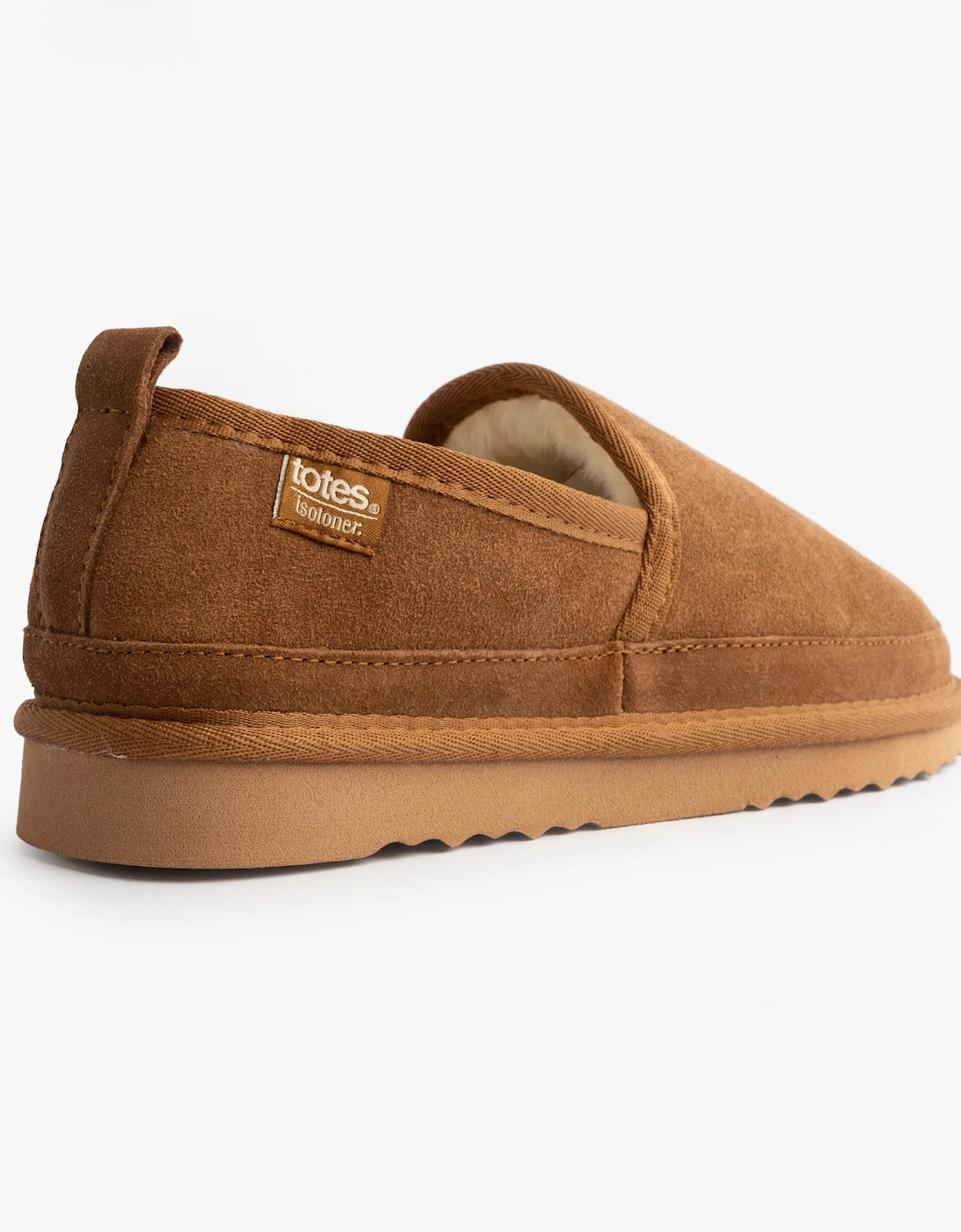 Isotoner REAL SUEDE FULL BACK Mens Full Back Slippers Tan