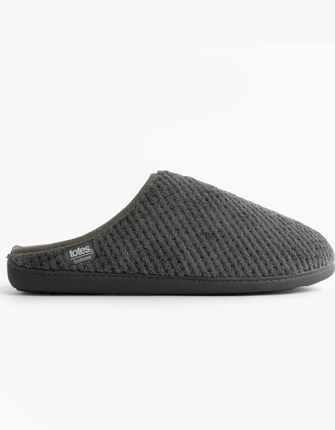 Isotoner SWEPT BACK POPCORN MULE Mens Mule Slippers Grey, 8 of 7