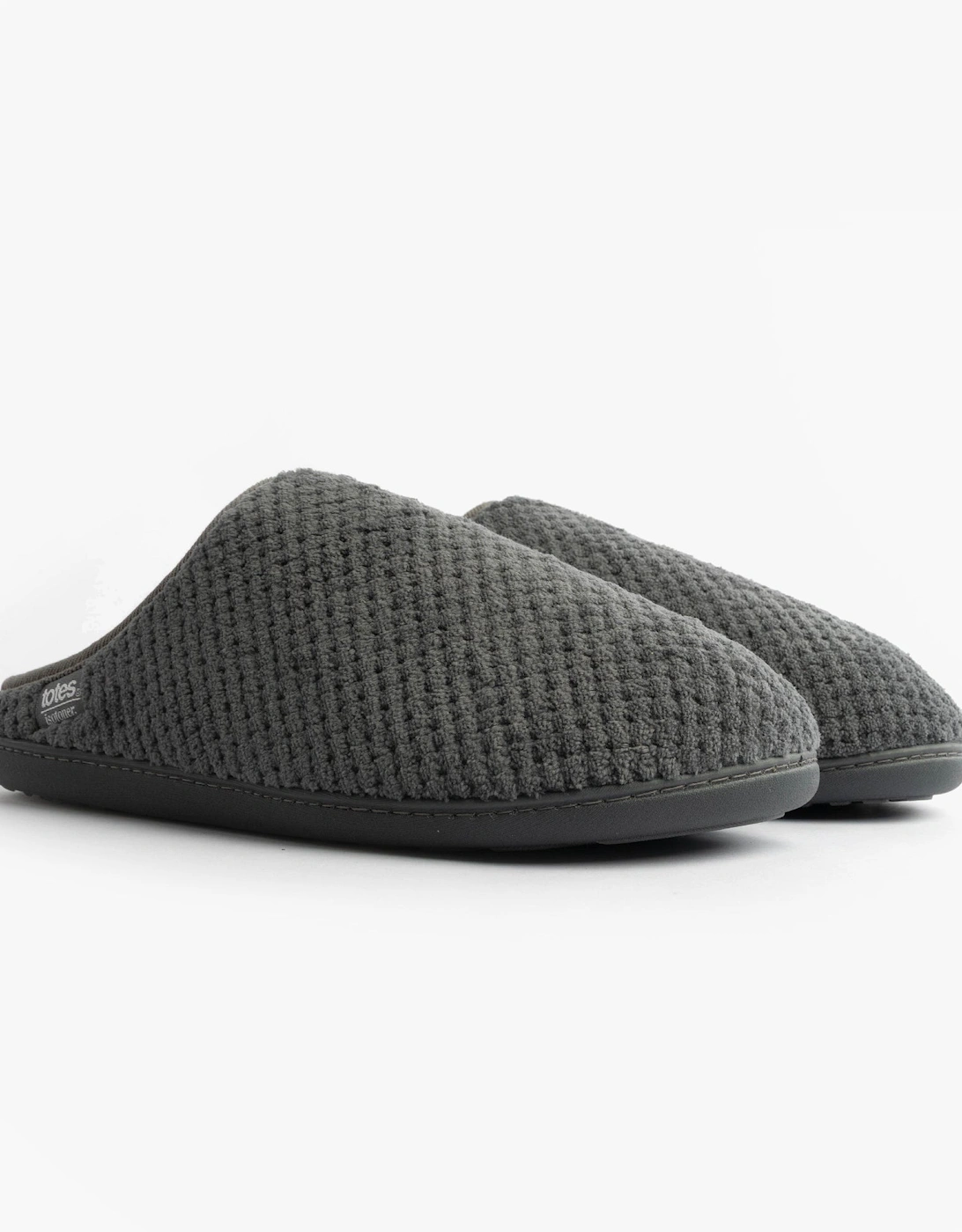 Isotoner SWEPT BACK POPCORN MULE Mens Mule Slippers Grey