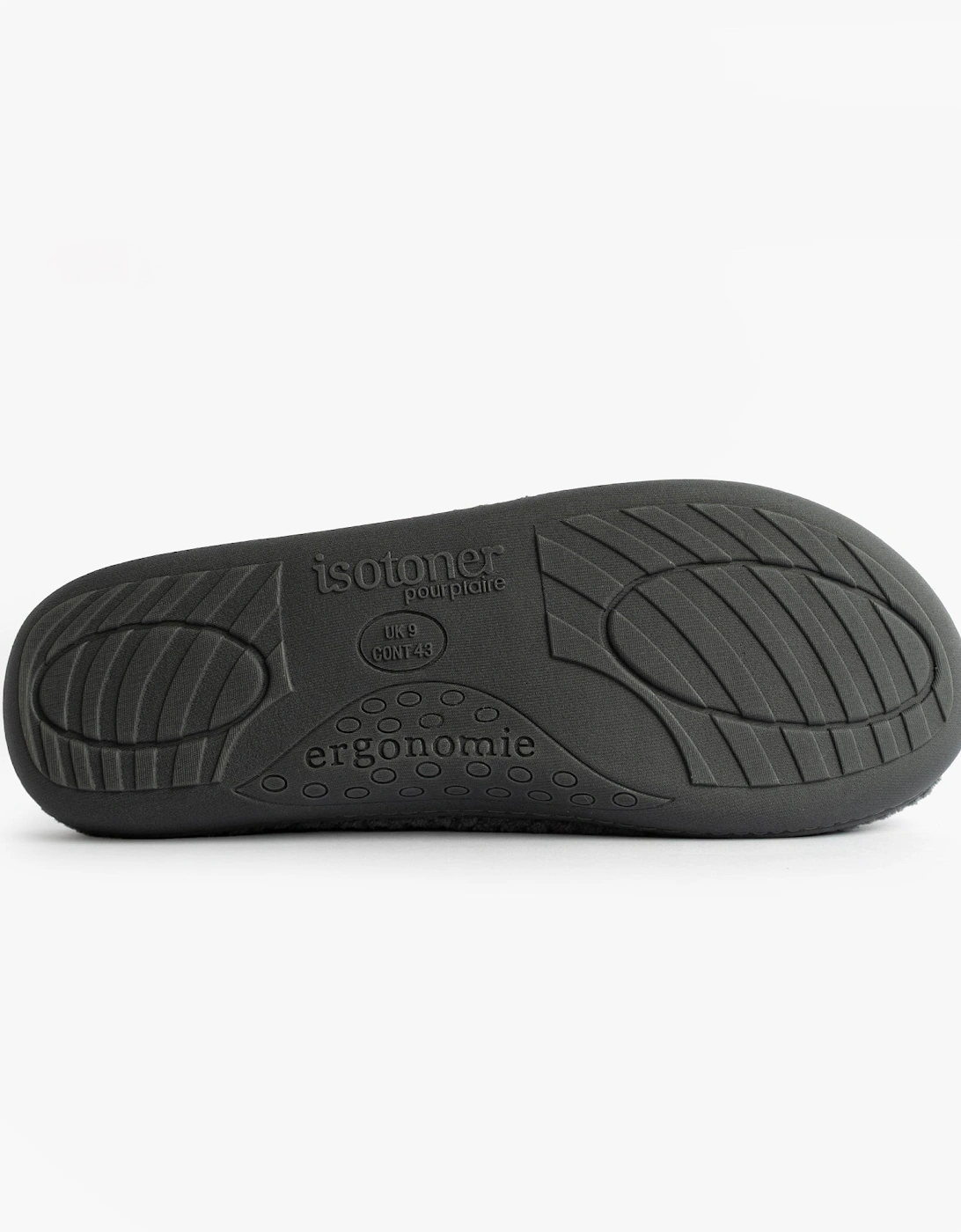 Isotoner SWEPT BACK POPCORN MULE Mens Mule Slippers Grey