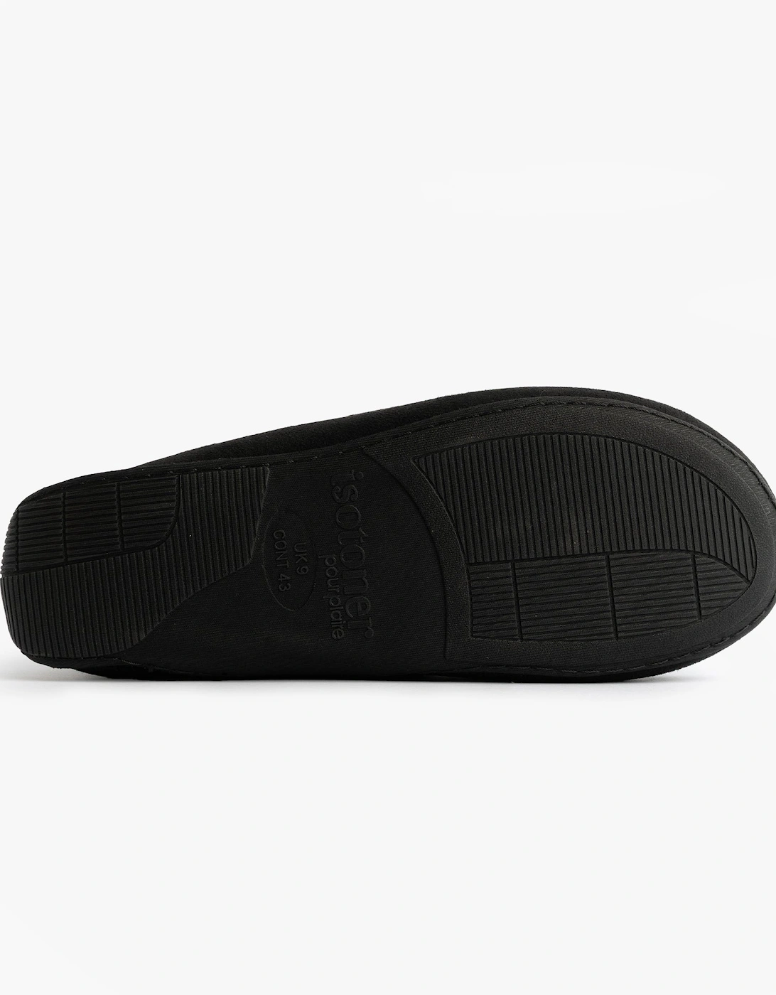 Isotoner SQUARE PATTERNED SMART MOCCASIN Mens Moccasin Slippers Black